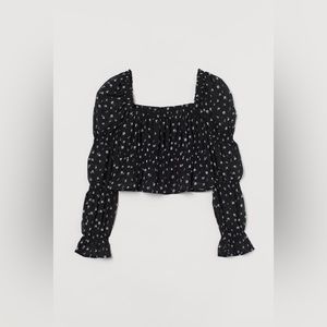 Cropped Puff-sleeved Top